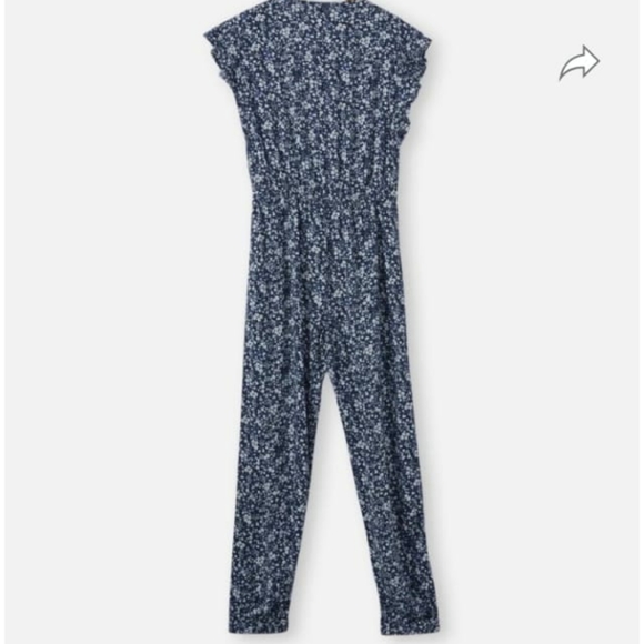 Lee Cooper kids floral half zipper  jumpsuit - Picture 2 of 3